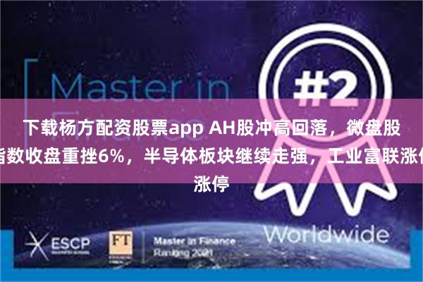 下载杨方配资股票app AH股冲高回落，微盘股指数收盘重挫6%，半导体板块继续走强，工业富联涨停