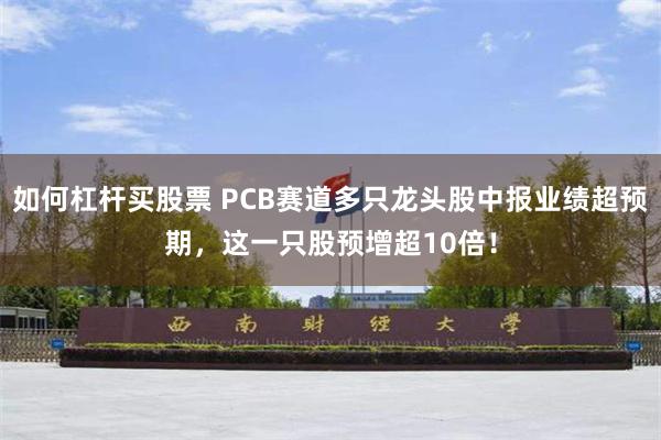 如何杠杆买股票 PCB赛道多只龙头股中报业绩超预期，这一只股预增超10倍！