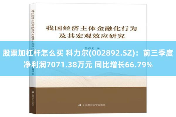 股票加杠杆怎么买 科力尔(002892.SZ)：前三季度净利润7071.38万元 同比增长66.79%