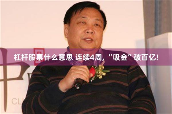 杠杆股票什么意思 连续4周, “吸金”破百亿!